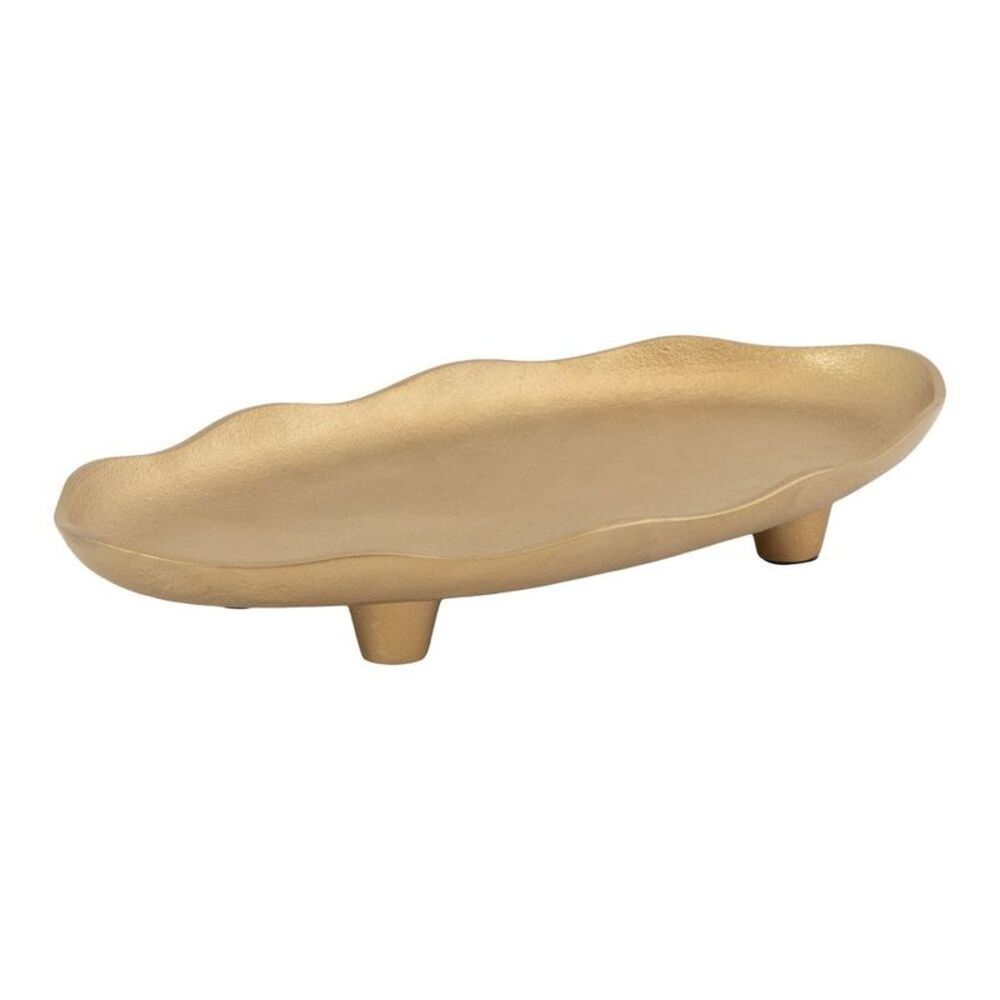 Kate and Laurel Alessia Oval Decorative Tray 14x8 Gold